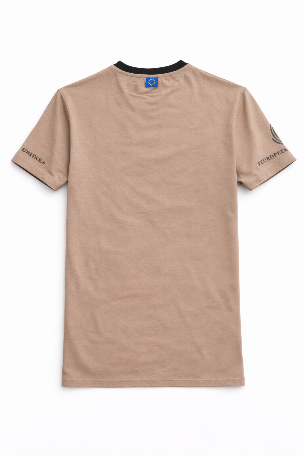 ToroZubr Beige t-shirt back view with branding on a white background